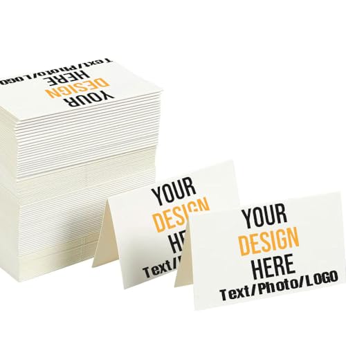 Individuelle Zeltkarten, fügen Sie Ihr eigenes Foto/Logo/Text hinzu, personalisierte Hashtag-Tischzelt-Platzkarten für Hochzeiten, Bankette, Veranstaltungen, 5,1 x 8,9 cm, 100 Stück von MornLu
