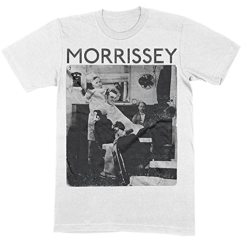 Rock Off Morrissey T-Shirt Barber Shop Logo Neu Offiziell Herren Weiß Größe L von Morrissey