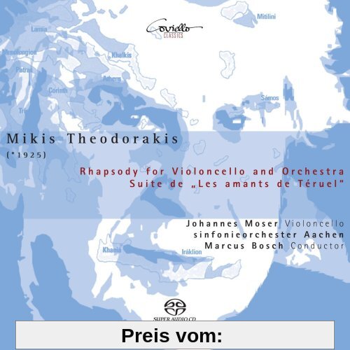Mikis Theodorakis: Rhapsodie für Violoncello und Orchester / Johannes Moser: Suite aus 'Les amants de Téruel' von Moser