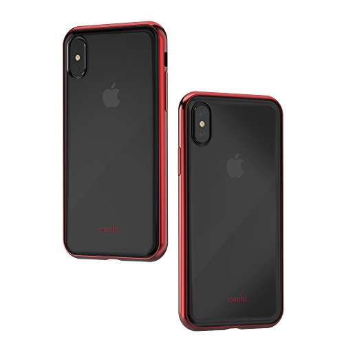 Moshi Vitros Premium Schutzhülle für iPhone X - 30 Jahre Garantie - Stoßfest, Kratzfest,Qi kompatibel (Purpurrot) von Moshi