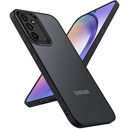 Mosoris Samsung Galaxy A54 5G Hülle Premium Matte TPU Silikon Case Hartschale Rückseite Starre Kratzfest Stoßfest Fallschutz Schutzhülle Dünn und Griffig Handyhülle Samsung A54 Hülle, Schwarz von Mosoris