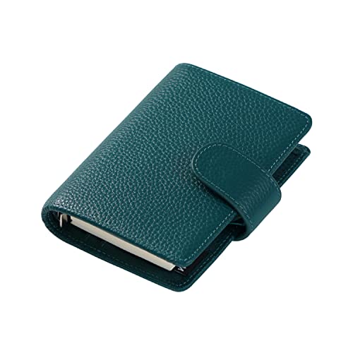 Moterm A8 Regular Ringe Planer - Echtes Leder Binder Organizer Geldbörse (Kiesel-Tiefes teal, 15mm Ring) von Moterm