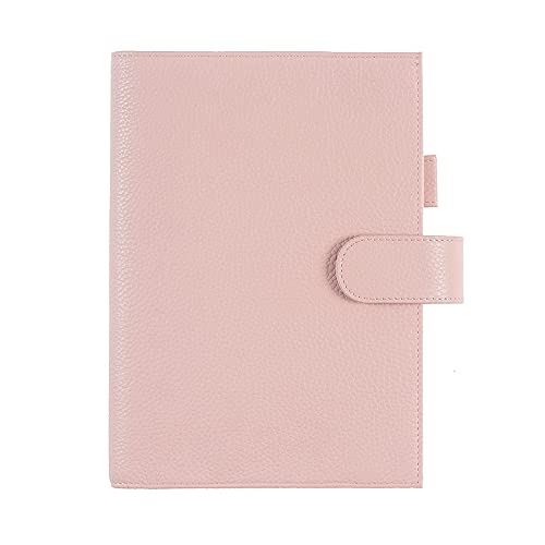 Moterm Leder Cover für A5 Notizbuch - Passt Hobonichi Cousin,Stalogy und Midori MD Planer,mit Stiftschlaufe,Kartenfächer und hintere Tasche (Kiesel-Staubrose) von Moterm