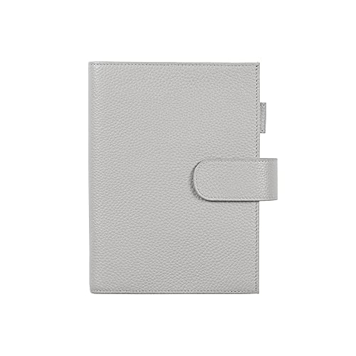 Moterm Leder Cover für Stalogy B6 - mit Rückentasche, Stiftschleife und Kartensteckplätze (Kiesel-Grau) von Moterm