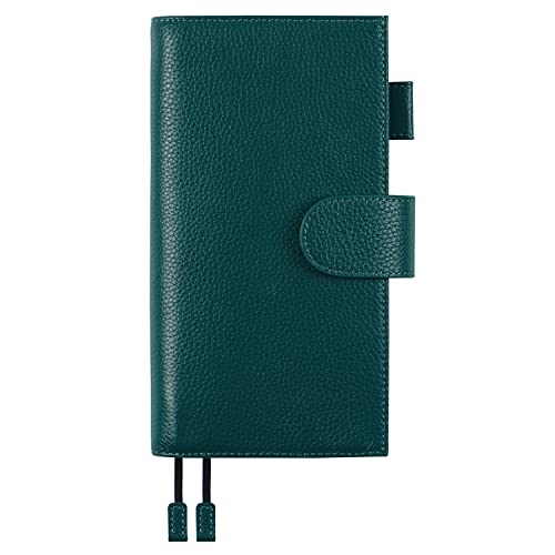 Moterm Lederbezug für Hobonichi Weeks - Passend für Hobonichi Weeks/Weeks Mega, mit Rückentasche,Kiesel-Tiefes teal von Moterm