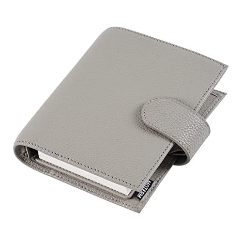 Moterm Pocket Regular Ringe Planer - Echtes Leder Binder Organizer (Kiesel-Grau, 19mm Ring) von Moterm