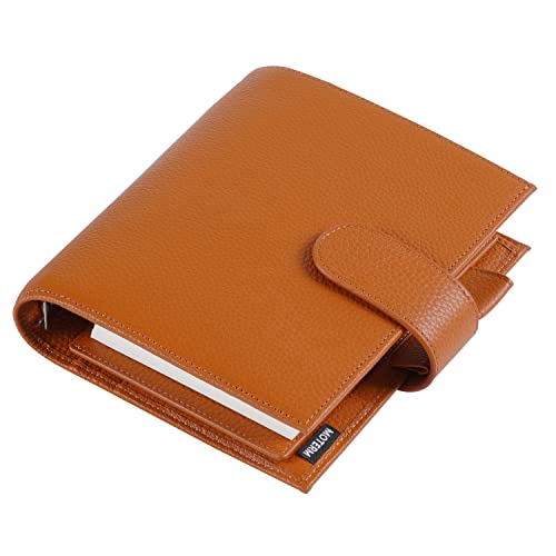 Moterm True-A6 Luxe Ringe Planer - Echtes Leder Binder Organizer (30mm Ring, Kiesel-Gebranntes orange) von Moterm