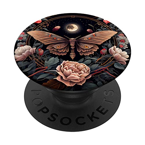 Motte, Mond, Blumen, Astrologie, himmlisch PopSockets mit austauschbarem PopGrip von Moth Merch