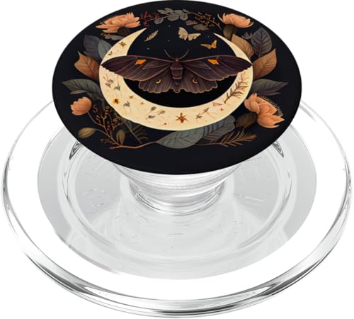 Motte Mond Blumen Astrologie Himmlisch PopSockets PopGrip für MagSafe von Moth Merch