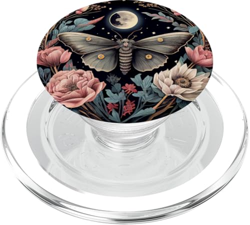 Motte Mond Blumen Astrologie Himmlisch PopSockets PopGrip für MagSafe von Moth Merch