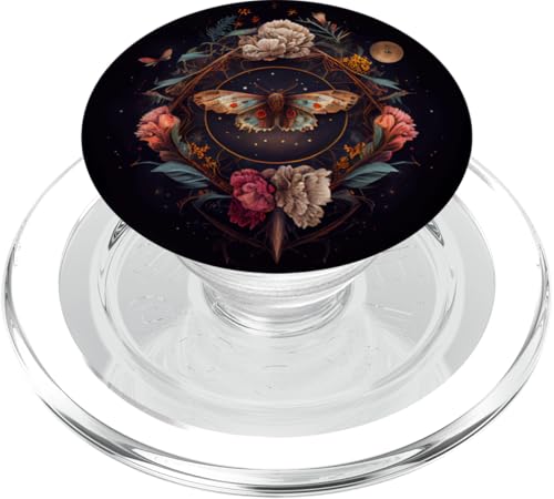 Motte Mond Blumen Astrologie Himmlisch PopSockets PopGrip für MagSafe von Moth Merch