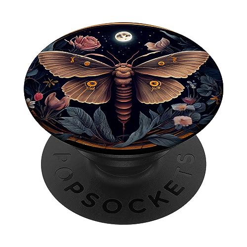 Motte Mond Blumen Astrologie Himmlisch PopSockets Klebender PopGrip Motte Mond Blumen Astrologie Himmlisch PopSockets Klebender PopGrip von Moth Merch