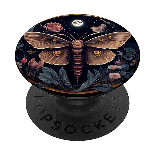 Motte Mond Blumen Astrologie Himmlisch PopSockets mit austauschbarem PopGrip von Moth Merch