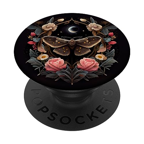 Motte Mond Blumen Astrologie Himmlisch PopSockets mit austauschbarem PopGrip von Moth Merch