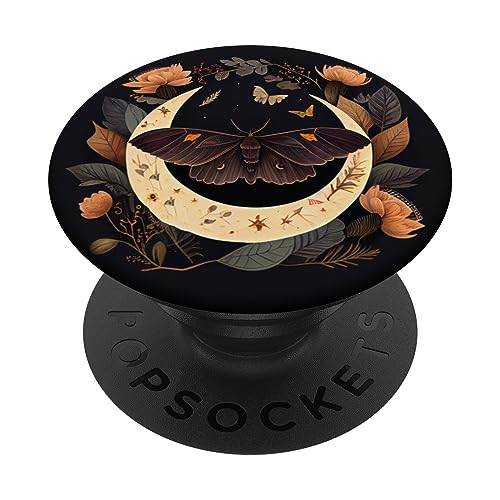 Motte Mond Blumen Astrologie Himmlisch PopSockets Klebender PopGrip Motte Mond Blumen Astrologie Himmlisch PopSockets Klebender PopGrip von Moth Merch