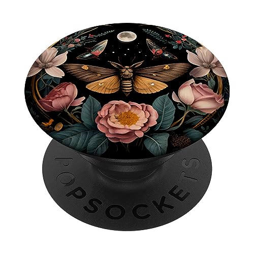 Motte Mond Blumen Astrologie Himmlisch PopSockets mit austauschbarem PopGrip von Moth Merch