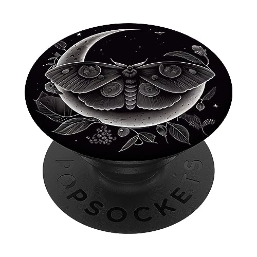 Motte Mond Blumen Astrologie Himmlisch PopSockets Klebender PopGrip Motte Mond Blumen Astrologie Himmlisch PopSockets Klebender PopGrip von Moth Merch