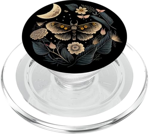 Motte Mond Blumen Astrologie Himmlische Elemente PopSockets PopGrip für MagSafe Motte Mond Blumen Astrologie Himmlische Elemente PopSockets PopGrip für MagSafe von Moth Merch