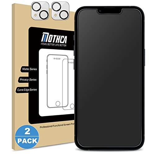 Mothca Panzer Matt Glas für iphone 13 Mini (5,4 Zoll) mit 2* Kameraschutz,Matte Screen Protector 2.5D, Blendschutz,Anti-Fingerabdruck (2+2 Stück) von Mothca