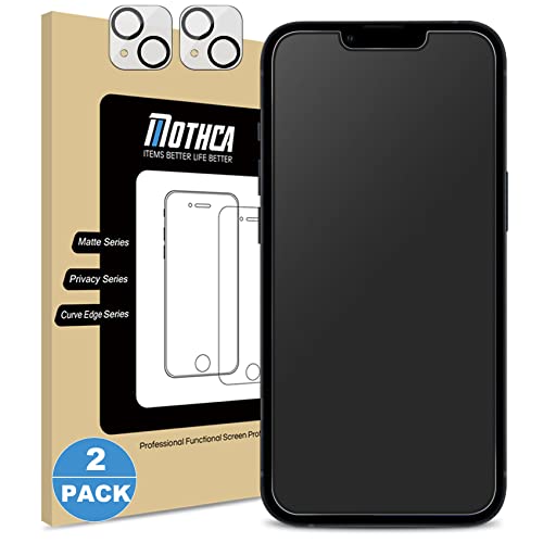 Mothca [2+2 Stück Panzer matt Glas für iphone 13 mini (5,4 zoll) mit 2* Kameraschutz,matte Screen Protector 2.5D, Blendschutz,Anti-Fingerabdruck von Mothca