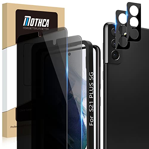 Mothca [2+2 Stück Sichtschutz für Samsung Galaxy S21+/S21 plus Sichtschutzfolie (6,7 zoll), mit HD KameraSchut, PET 7H Härte Anti-Spy folie, Privatsphäre privacy von Mothca