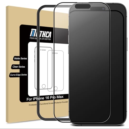 Mothca Matt Schutzfolie für iPhone 16 Pro Max Displayschutz Folie 9H, 2.5D Screen Protector, Blendschutz, Anti-Fingerabdruck (1 Stück 6,9 Zoll) von Mothca