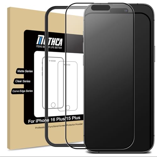 Mothca Matt Schutzfolie für iphone 16 Plus/iphone 15 Plus Displayschutz Folie 9H, 2.5D Screen Protector, Blendschutz, Anti-Fingerabdruck (1 Stück 6,7 Zoll) von Mothca