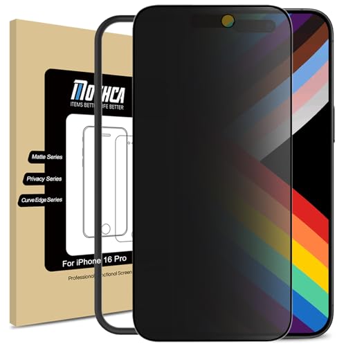Mothca Matt Sichtschutz für iphone 16 Pro (6,3 Zoll), 9H Matte Privacy Screen Protector for iphone 16 Pro SichtSchutzfolie 9H, Blendschutz & Anti-Fingerabdruck (1 Stück) von Mothca