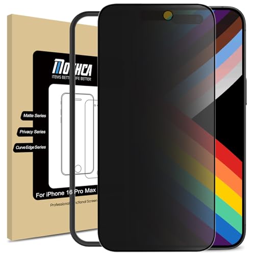 Mothca Matt Sichtschutz für iphone 16 Pro Max (6,9 Zoll), 9H Matte Privacy Screen Protector for iphone 16 Pro Max SichtSchutzfolie 9H, Blendschutz & Anti-Fingerabdruck (1 Stück) von Mothca