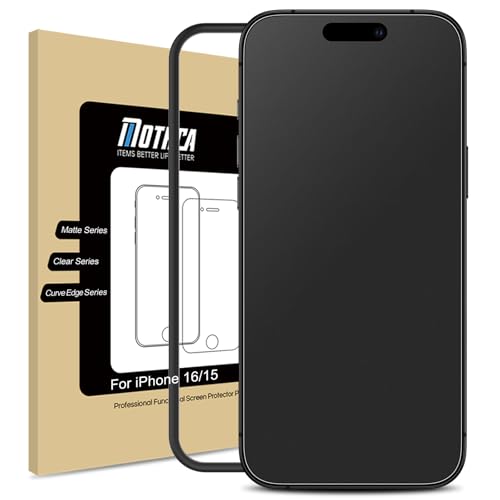 Mothca Matt Schutzfolie für iPhone 16/ iPhone 15 Panzer Schutzglas, 2.5D Displayschutz Folie, Blendschutz, Anti-Fingerabdruck (1 Stück) von Mothca