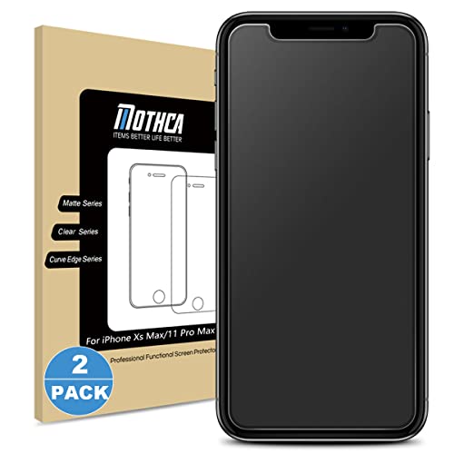 Mothca Panzer matt Glas [2 Stück] für iPhone 11 Pro Max/Xs Max, matte Schutzfolie Screen Protector,Blendschutz,Anti-Fingerabdruck von Mothca