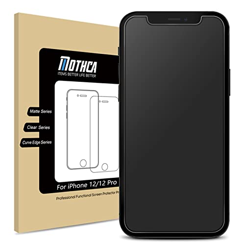 Mothca Panzer Matt Glas für iphone 12/ iphone 12 Pro 6,1 Inch Matt Schutzfolie Screen Protector, 2.5D 9H Glass,Anti-Fingerabdruck, Blendschutz (2020) von Mothca