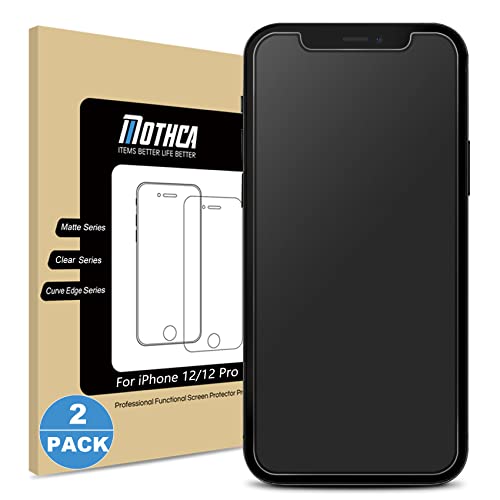 Mothca Panzer matt Glas für iPhone 12 pro/iPhone 12 [2 Stück] 6,1", matte Schutzfolie, 2.5D Screen Protector, Blendschutz, Anti-Fingerabdruck von Mothca