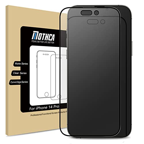 Mothca Panzer mattes Glas für iPhone 14 Pro (6,1 Zoll) Screen Protector Folie matt, 2.5D Display schutzfolie matte, Blendschutz, Anti-Fingerabdruck (1 Stück) von Mothca