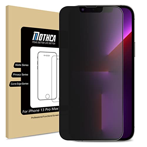 Mothca Sichtschutzfolie Matte für iPhone 14 Plus/ 13 Pro max Sichtschutz matt, Privacy Panzer Schutz glas, matte Schutzfolie anti-Spy, Blendschutz, Anti-Fingerabdruck (6,7 Zoll) von Mothca