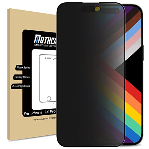 Mothca Sichtschutzfolie Matte für iphone 14 Pro Sichtschutz Matt, Privacy Panzer Schutz Glas, Matte Schutzfolie Anti-Spy, Blendschutz, Anti-Fingerabdruck (6,1 Zoll) von Mothca