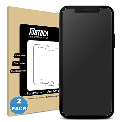Mothca panzer Matte glas für iPhone 12 pro max [2 Stück] 6,7 inch, 2.5D matt Schutzfolie Screen Protector, Blendschutz, Anti-Fingerabdruck von Mothca