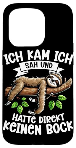 Ich Kam Ich Sah Und Hatte Direkt Keinen Bock Faultier Motiv Hülle für iPhone 15 Pro von Motiv Faultier Lustig Faultierfan Geschenke