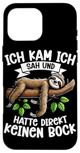 Ich Kam Ich Sah Und Hatte Direkt Keinen Bock Faultier Motiv Hülle für iPhone 16 Pro Max Ich Kam Ich Sah Und Hatte Direkt Keinen Bock Faultier Motiv Hülle für iPhone 16 Pro Max von Motiv Faultier Lustig Faultierfan Geschenke