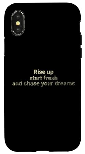 Stehen Sie auf, beginnen Sie frisch und jagen Sie Ihre Träume - motivierend Hülle für iPhone X/XS von Motivation and positive energy