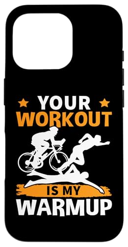 Dein Training ist mein Warmup für Triathleten Hülle für iPhone 16 Pro von Motivational Triathlon Athlete Designs For Sport