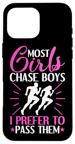 Die meisten Mädchen jagen Jungen - ich ziehe es vor, sie zu überholen Hülle für iPhone 16 Pro Max von Motivational Triathlon Athlete Designs For Sport