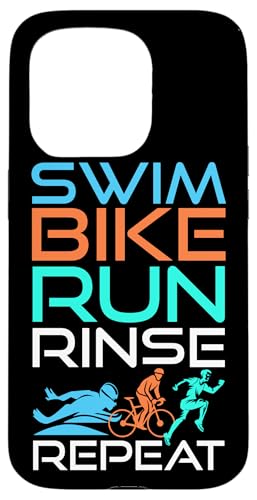 Schwimmen, Radfahren, Laufen, Spülen, Wiederholen Hülle für iPhone 15 Pro Schwimmen, Radfahren, Laufen, Spülen, Wiederholen Hülle für iPhone 15 Pro von Motivational Triathlon Athlete Designs For Sport