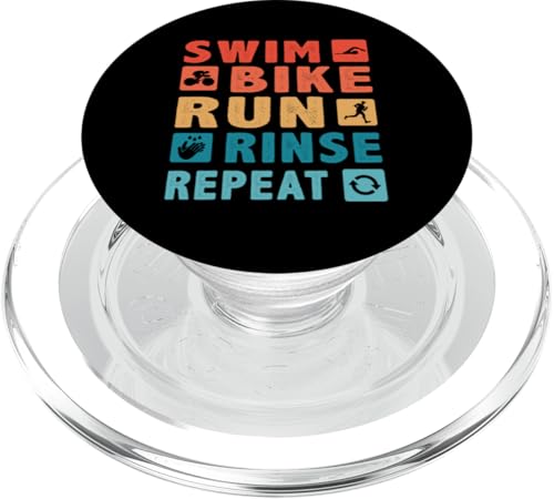 Schwimmen, Radfahren, Laufen, Spülen, Wiederholen Sie sich für Triathleten PopSockets PopGrip für MagSafe Schwimmen, Radfahren, Laufen, Spülen, Wiederholen Sie sich für Triathleten PopSockets PopGrip für MagSafe von Motivational Triathlon Athlete Designs For Sport