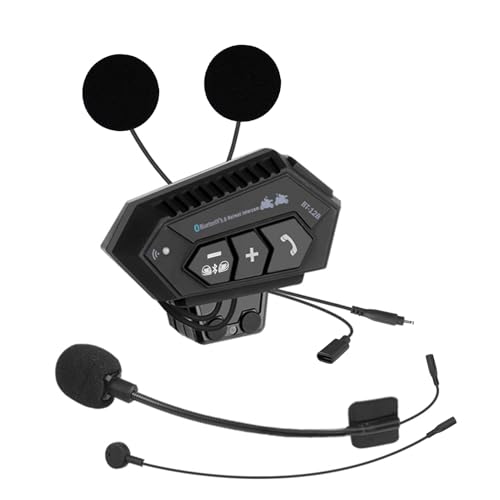 Motorrad Helm Kopfhörer, BT12B/BT12S 5.0+EDR Motorrad Helm Headset Drahtlose Bluetooth Reiten Kopfhörer Freisprecheinrichtung mit Mic 150M Zwei-Personen-Intercom Kopfhörer(2000mAh) von MotorMinds