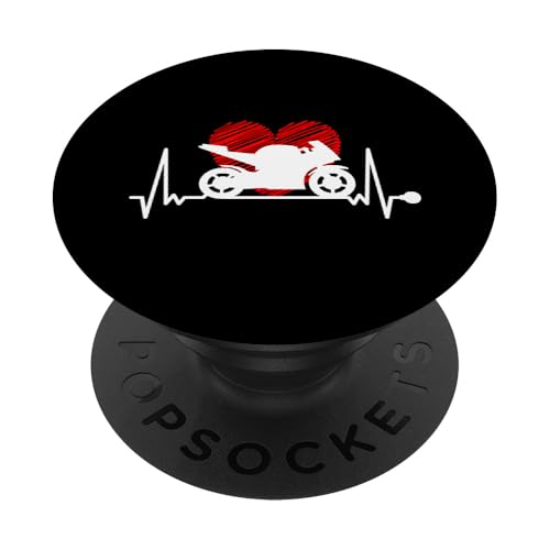 Motorrad Herzschlag Biker Bike Motorrad Pulse PopSockets Klebender PopGrip von Motorcycle collection for bikers