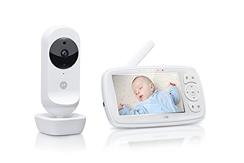 Motorola Nursery Ease 44 Connect - WiFi Babyphone mit Kamera - 4,3 Zoll Video Babyphone Display - Hubble App - Nachtsicht, Schlaflieder, Mikrofon, Raumtemperaturüberwachung - Weiß von Motorola Nursery