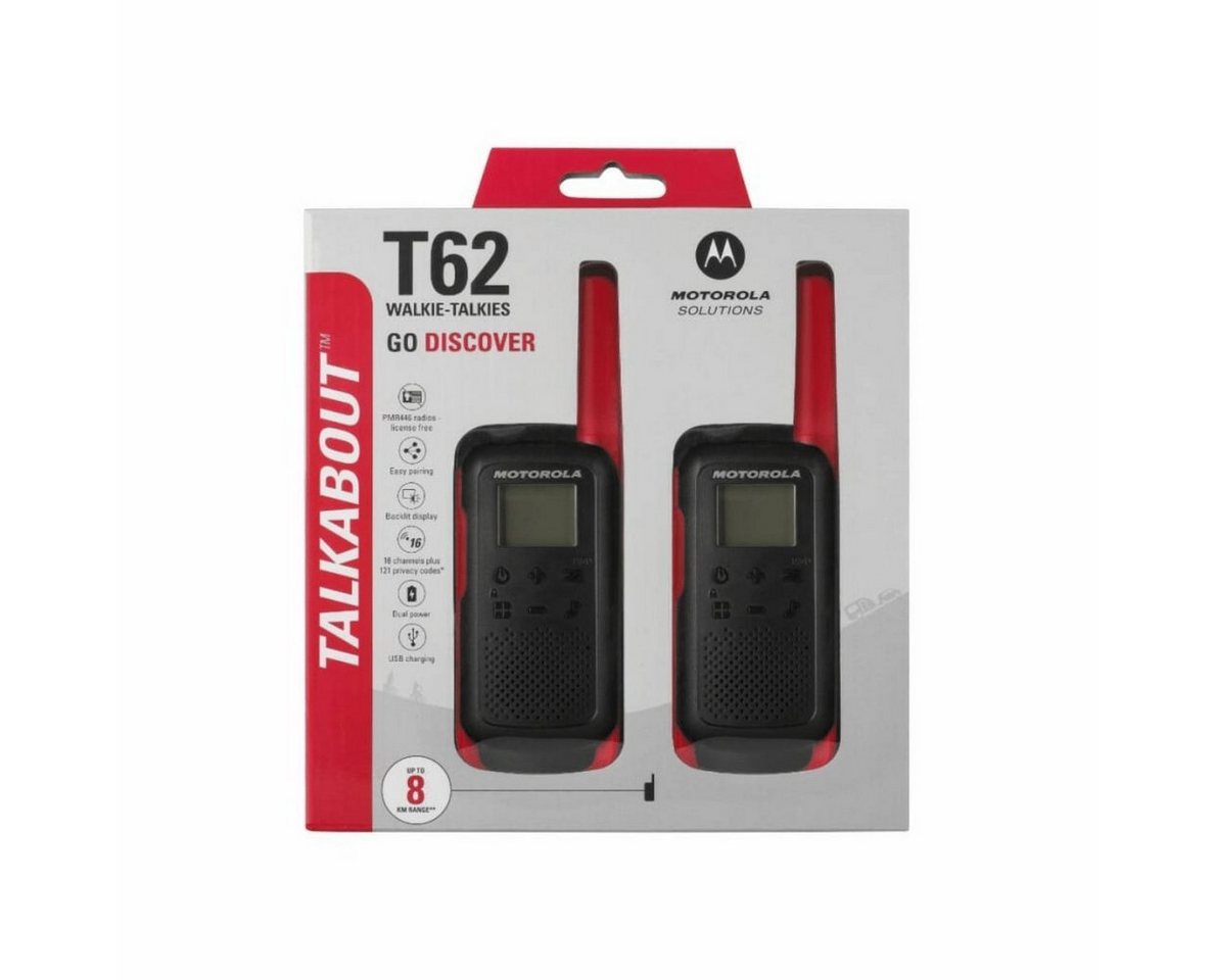 Motorola Solutions Walkie Talkie Motorola Funkgerät Talkabout T62 Rot, (Packung, 2 Walkie-Talkies) von Motorola Solutions