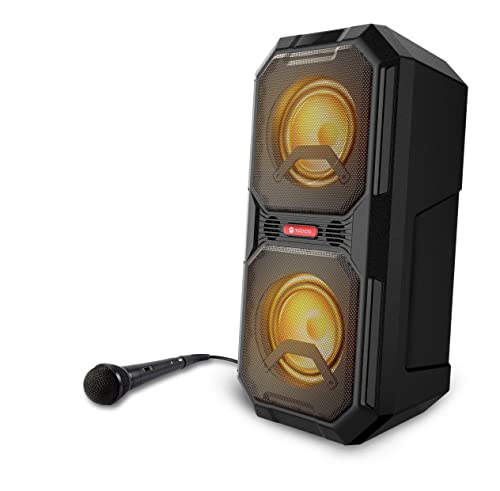 Motorola Sound Bluetooth Lautsprecher - ROKR 820-80W - Kabellos - mit LED-Leuchten - True Wireless Technology - inkl. Karaoke-Mikrofon - bis zu 20 Stunden Spielzeit - mehrere Eingänge: AUX/USB/MIC von Motorola Sound