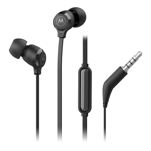 Motorola Sound Earbuds 3-S | In-Ear-Kopfhörer mit Mikrofon | Anti-Tangle-Kabel, tiefem Bass und ergonomischem Design mit bequemer Passform | 3,5 mm | Schwarz von Motorola Sound